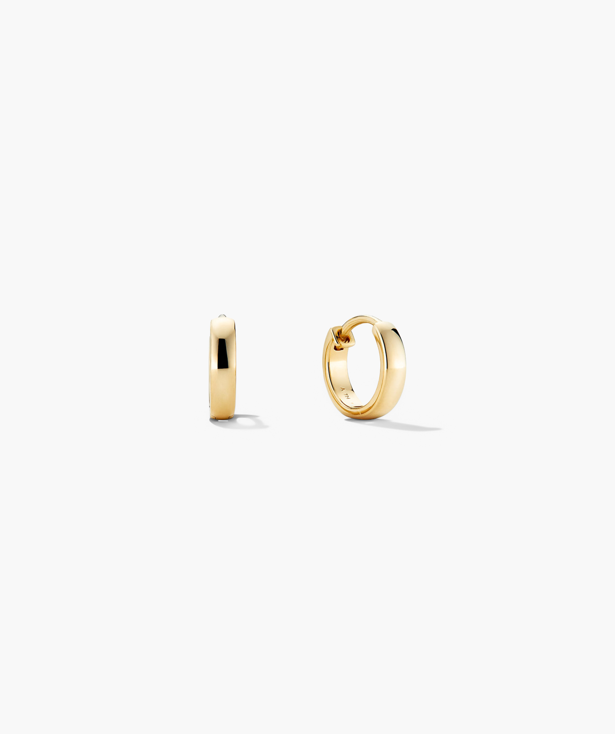 Bold Huggie Hoops in 18k gold vermeil, angled view